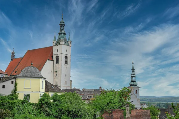 다뉴브강에 Krems Stein Historical Houses Facades — 스톡 사진