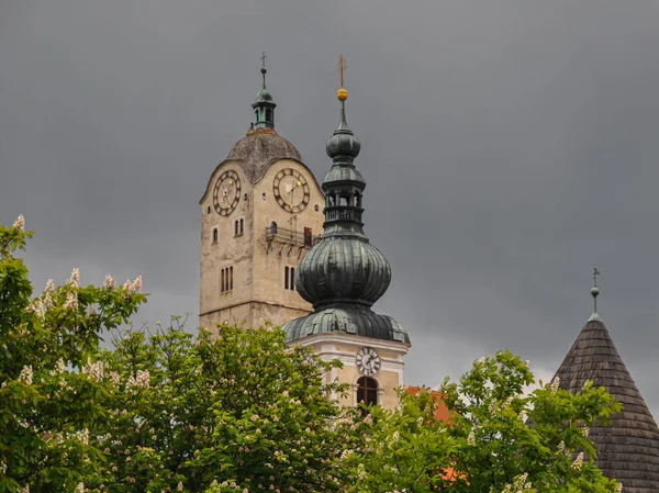Historische Huizen Gevels Krems Stein Gelegen Aan Donau — Stockfoto