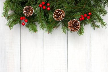 Ahşap arka planda Noel süslemesi