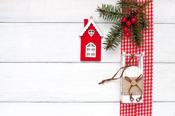 Decorazione di Natale su sfondo di legno — Foto Stock