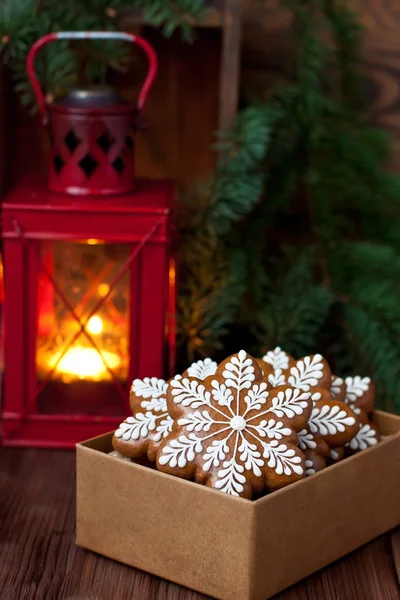 Composición navideña con galletas — Foto de Stock