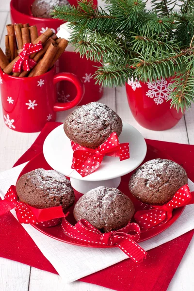 Kerstmis zelfgemaakte muffins — Stockfoto