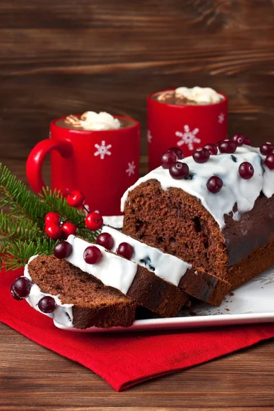 Bodegón de Navidad con pastel tradicional — Foto de Stock