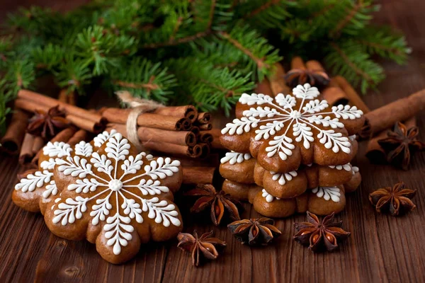 Composición navideña con galletas — Foto de Stock