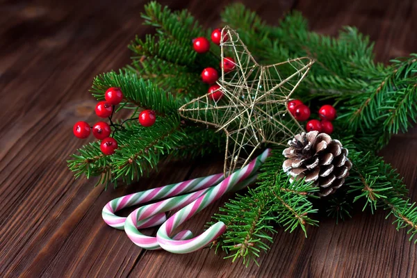 Jul sammansättning med semester dekoration — Stockfoto