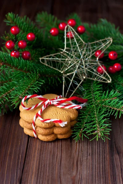 Boże Narodzenie czas skład z ciasteczkami — Zdjęcie stockowe