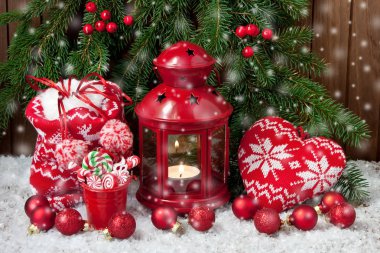 Tatil dekorasyon ile Noel kompozisyon
