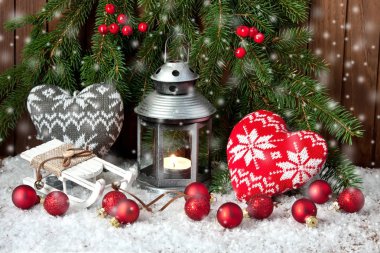 Tatil dekorasyon ile Noel kompozisyon