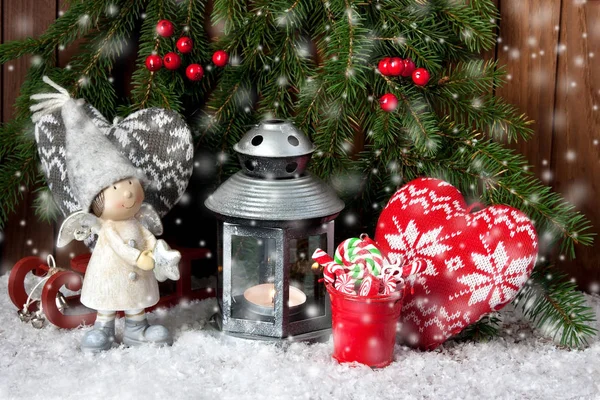Jul-presentkort med holiday sammansättning — Stockfoto
