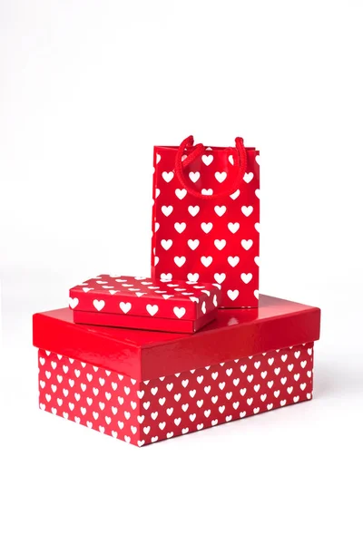 Collezione di confezioni regalo. Giorno di San Valentino, matrimonio o compleanno concetto — Foto Stock