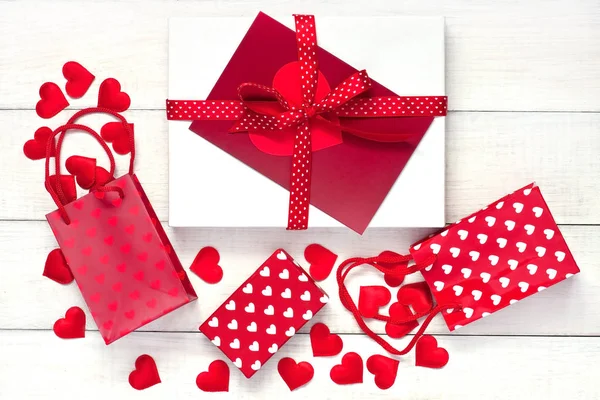 Коллекция подарочной упаковки. День Святого Валентина, свадьба или день рождения — стоковое фото