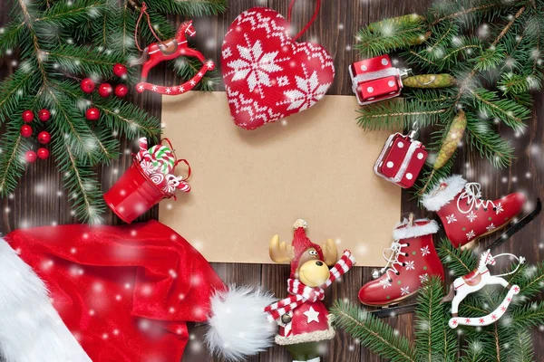 Biglietto Regalo Natale Con Composizione Natalizia — Foto Stock