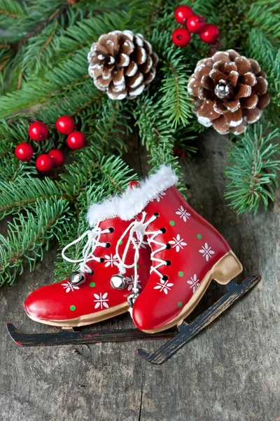 Kerstmis Samenstelling Met Vakantie Decoratie — Stockfoto