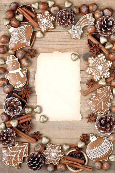 Composição Tempo Natal Com Cookies — Fotografia de Stock