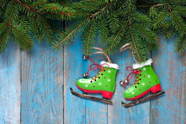 Christmas Decor Houten Achtergrond — Stockfoto