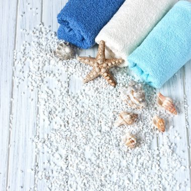 Spa banyo havlusu ile kompozisyon