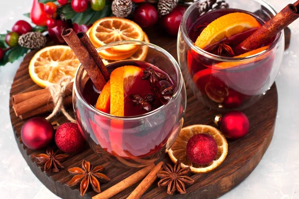 Kerstmis warme drank in glas — Stockfoto