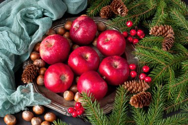Noel meyve ile tatil kompozisyon