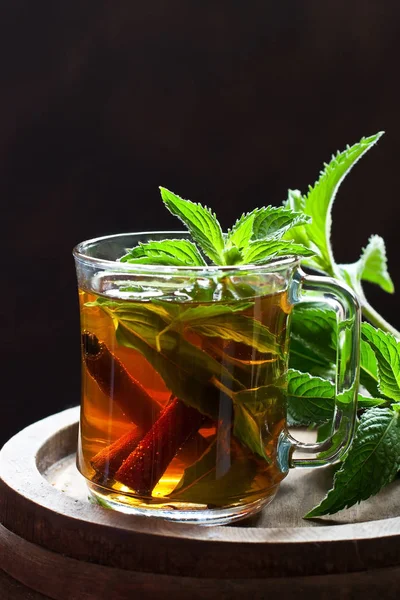 Šálek mátového čaje s bylinkami — Stock fotografie