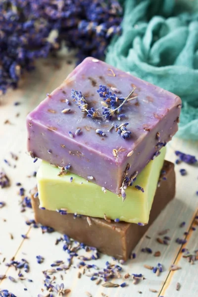 Handmade soap closeup. Spa products — Stock Photo, Image