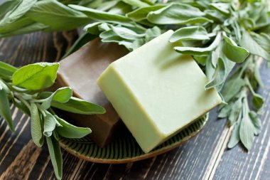 Doğal sabun ile Spa kompozisyon