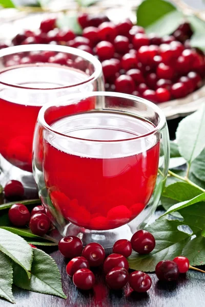 Homemade Fresh Cherry Juice Glass Healthy Diet Drink Selective Focus — Stock Photo, Image