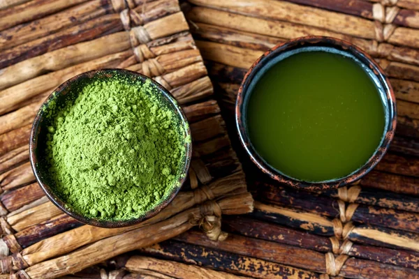 Ett Platt Lager Japanskt Matcha Matcha Pulver Skålar För Ceremoni — Stockfoto