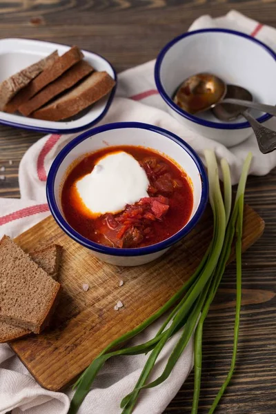 Borscht in a bowl — Stock Photo, Image