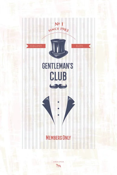 Label club de "gentleman" Vintage — Image vectorielle