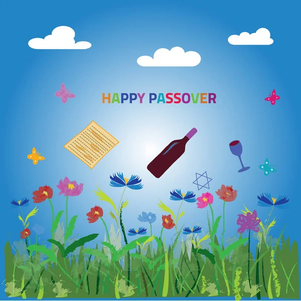 Cartão passover feliz — Vetor de Stock
