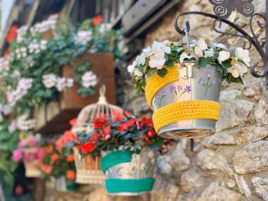 Çiçek saksısı fikirleri terasta