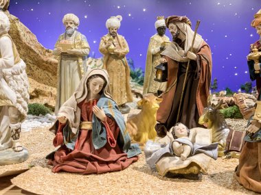 İsa 'nın doğumunu temsil eden Noel doğumu sahnesi