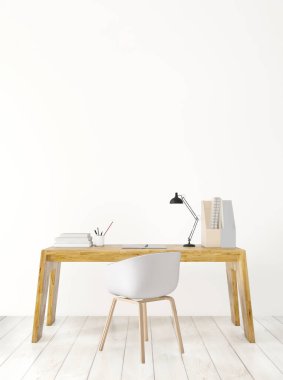 çalışma alanı ve ahşap zemin, taklit alanı, kopyalama alanı, 3d oluşturma