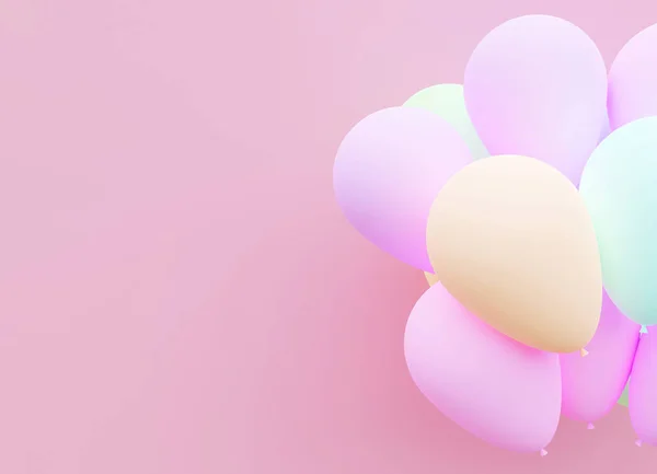 Pastel Balão Fundo Renderização — Fotografia de Stock