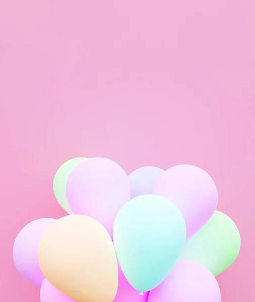 pastel balloon background love 3d rendering