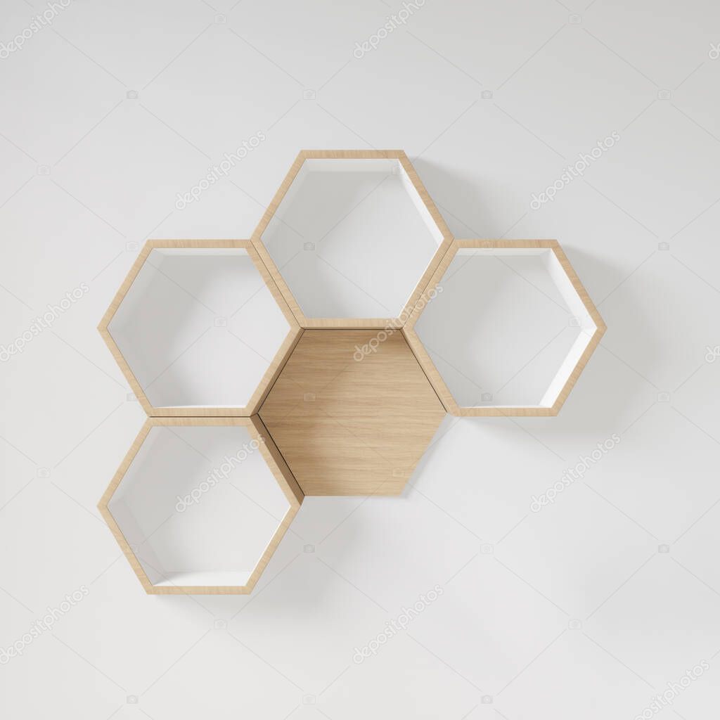Hexagon shelf copy space,copy space,mock up,hexegon