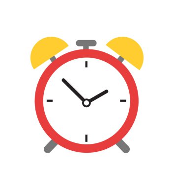 Beyaz arkaplan renginde izole edilmiş saat simgesi vektör işareti