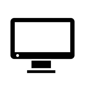 Ekran simgesi vektörünü beyazda izole et