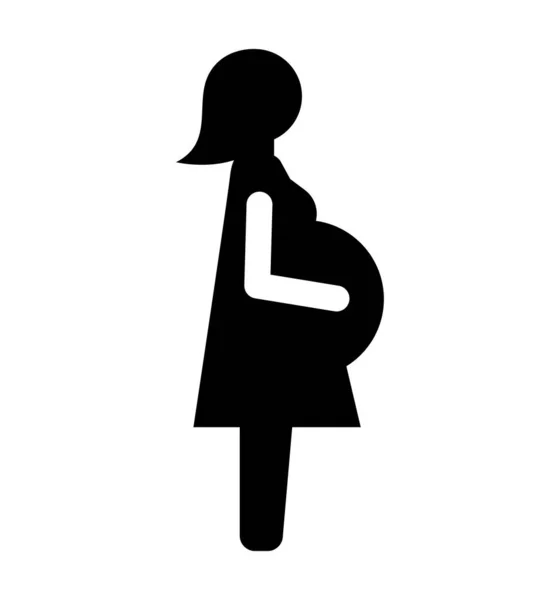 임신 한 여성 아이콘 벡터 일러스트 분리 된 플랫 — 스톡 벡터
