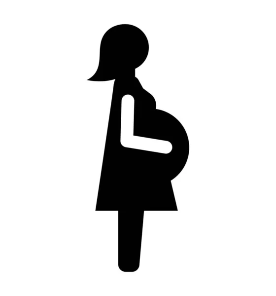 Pregnant woman icon vector illustration isolated flat — Stock Vector