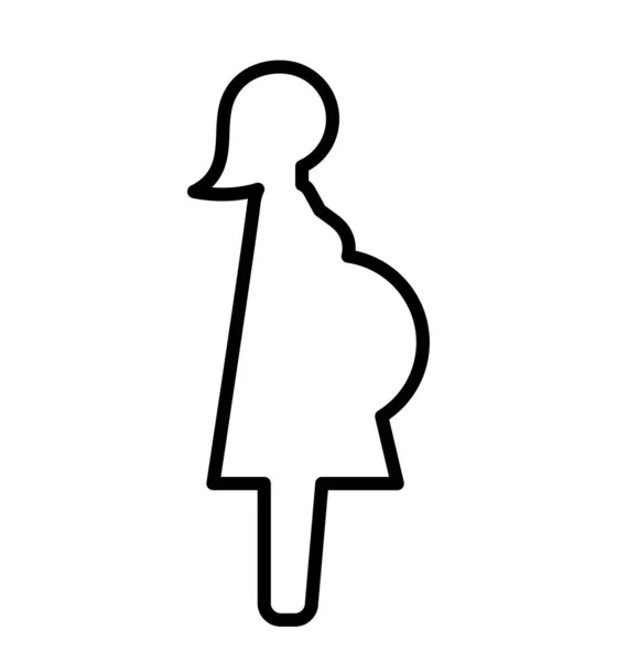 妊娠中の女性の線のアイコンベクトルイラスト — ストックベクタ