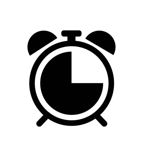 Icono de reloj de alarma aislado en el vector de señal de tiempo de fondo blanco — Vector de stock