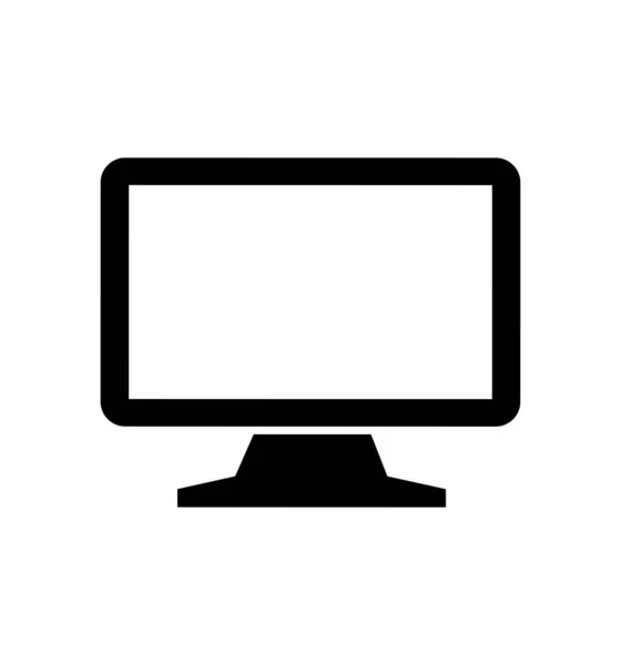 Computer monitor screen vector icon isolated on white — Stock Vector