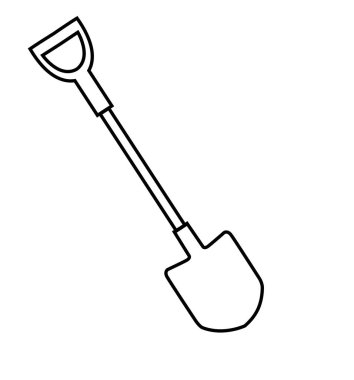 Shovel vector line icon gardening vector illustration isolated