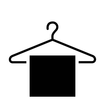 Beyaz arkaplanda elbise askısı simgesi izole