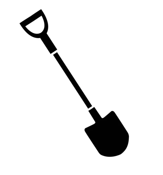 Shovel vector icon silhouette gardening vector illustration isolated — Stockvektor