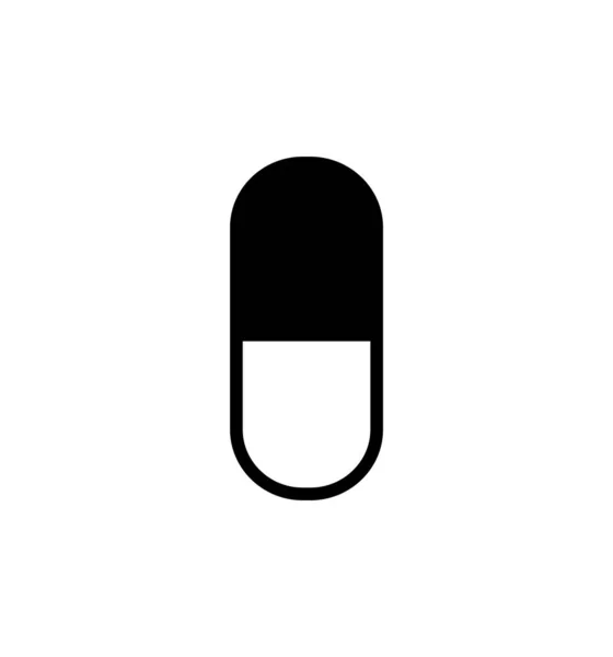 Píldoras icono vector Ilustración aislado en signo blanco — Vector de stock