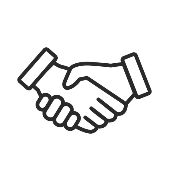 握手ラインアイコンのパートナーシップと合意のシンボル — ストックベクタ