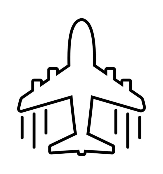Vetor ícone do contorno da aeronave isolado no branco —  Vetores de Stock