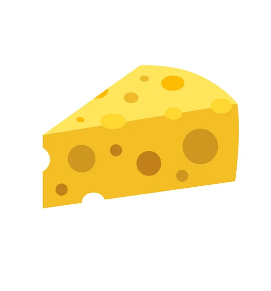 Cheese flat vector illustration icon pieces of cheese isolated — 스톡 벡터